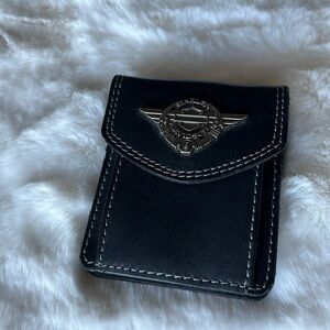 Harley-Davidson Black Leather Belt Wallet
